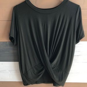 Olive Green Tie Front Woman’s Top